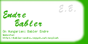 endre babler business card